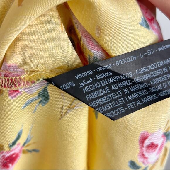 NEW Zara The Safia Floral Yellow Satin Slip Dress Large Blogger Fave - Picture 7 of 8